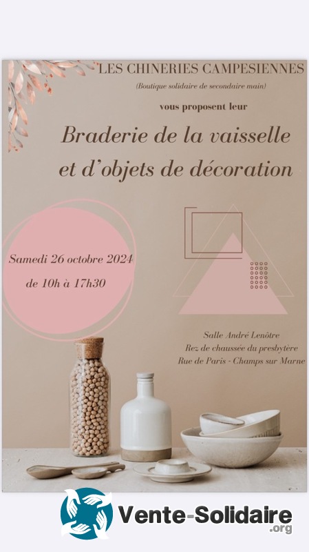 Braderie de vaisselle et d'objets de décoration